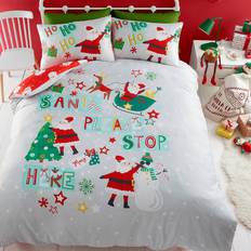 Bedlam Santa Please Stop Here Glow In The Dark Bettbezug Grau (200x200cm)
