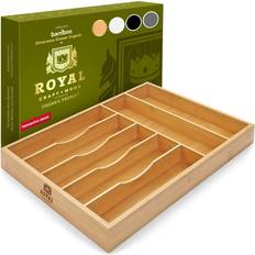 Royal Craft Wood Bamboo Kitchen Drawer Organizer Silverware Cutlery Tray