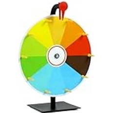 Qwork 12 Inch Colour Prize Wheel with Metal Stand