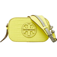 Tory Burch Mini Miller Croc Embossed Crossbody Bag - Lemon Chiffon