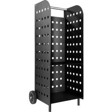 Acero Accesorios de Chimenea tectake Carrito para leña extra ancho negro