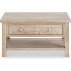 Pines Coffee Tables Roseland Furniture Farrow Washed Oak Coffee Table 55x85cm