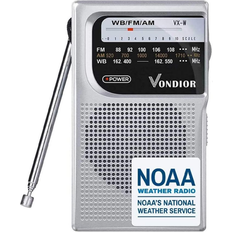 Radios Vondior Portable Noaa Weather Radio Silver