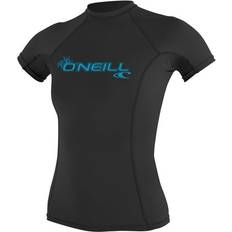 Black Rash Guards & Base Layers O'Neill Women's Basic Skins UPF Short Sleeve Rash Guard, Black