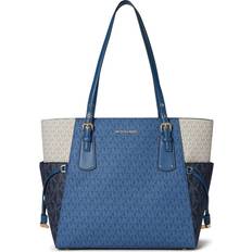 Michael Kors Blue Totes & Shopping Bags Michael Kors Voyager Small Color Block Logo Tote Bag - Dk Chbry Mlt