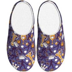 Slippers & Sandals Haiem Bowling Game Print Fuzzy Memory Foam Slippers - Cozy