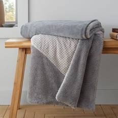 Catherine Lansfield Cosy Larsson Geo Fleece Throw Blankets Grey (170x130cm)