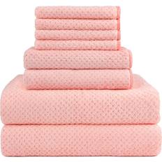HOMEXCEL 8 Piece Microfiber Set Bath Towel