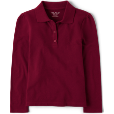 Spandex Tops The Children's Place Uniform Pique Polo - Burgundy