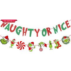 Red And Green Glitter Banner