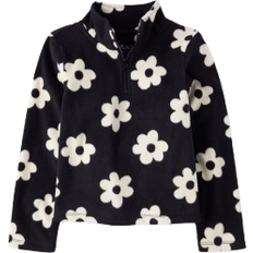 Black Fleece Garments The Children's Place Girl's Print Microfleece Half Zip Pullover - Black