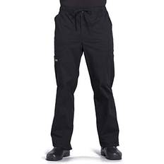 5XL Work Pants Cherokee Men's Scrub Pant Tapered Leg Fly Front Cargo Pant - Black