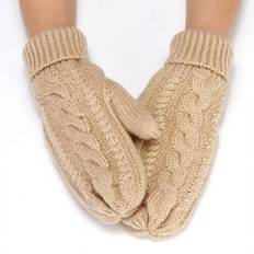 Beige Gloves & Mittens Billbianc Knitted Winter Style Gloves - Beige