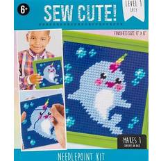 American Crafts Colorbok Sew Cute Kit Needlepoint Narwhal