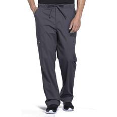 5XL Work Pants Cherokee Men's Scrub Pant Tapered Leg Fly Front Cargo Pant - Pewter