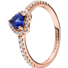 Krystal Ringe Pandora Sparkling Elevated Heart Ring - Rose/Blue/Transparent