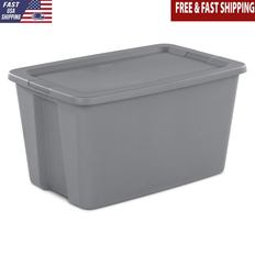 Sterilite 30 Gallon Stackable Plastic Lid Storage Box 30gal
