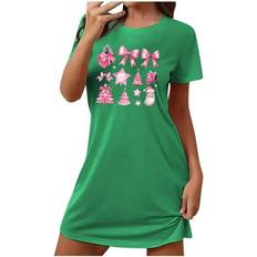 Green Nightgowns Children's Clothing Xysaqa Pajama Nightgown Casual Printed - Green