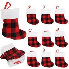 Red Stockings Buffalo Iconikal Mini Christmas Stockings 6-Inch 24-Pack Stocking