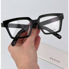 Gucci Unisex Glasses Gucci gg1725o 004 transparent dark green unisex square gg 1725o Demo