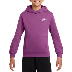 Polyester Hoodies Nike Big Kid's Sportswear Club Fleece Pullover Hoodie - Hot Fuchsia/White (FD3000-518)