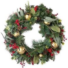 Holiday Bell & Red Berry Wreath 26" Decoration