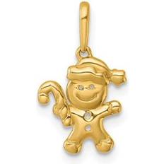 Charms & Pendants 14K Yellow Gold Gingerbread Man Charm Pendant (NO CHAIN)