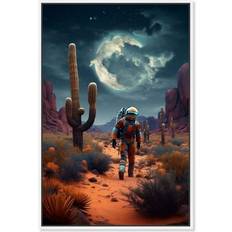 Astronaut Desert Canvas 24 x 36 Framed Art