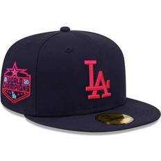 Sports Fan Apparel New Era LA Los Angeles Dodgers 59FIFTY Cooperstown Stardust 2020 World Series Champions Fitted Cap, Hat (as1, Numeric, Numeric_7_and_5_eighths) Navy Blue Pink