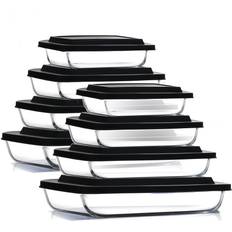 Eatex 16-Piece Deep Glass Casserole Dishes for Oven Food Container