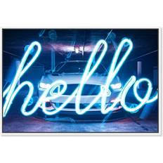 Neon City Prints Canvas Wall Art 45 x 30 in Framed Art