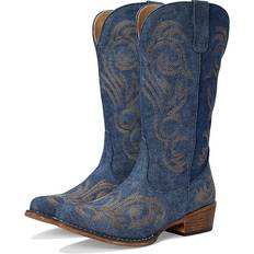 Roper Riley Denim Cowboy Boots - Blue