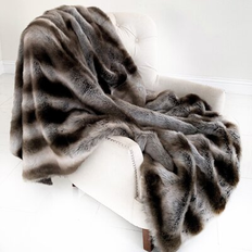 Fancy Gray Silver Chinchilla Throw 60W