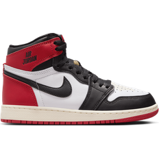 Læder Basketballsko Jordan Air 1 Retro High OG Black Toe Reimagined - Black/Black/Varsity Red