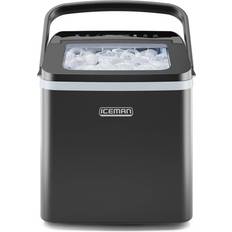 Ice Makers Iceman 9 in. 22 lbs. Bullet Countertop Portable Ice Maker in Black with 2-Ice Sizes and Self Cleaning Function