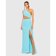 Mac Duggal Cut Out One Shoulder Ruched Back Gown - Powder Blue