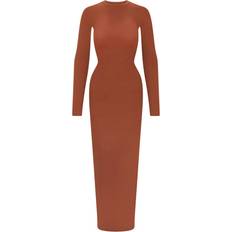 SKIMS Crew Neck Long Sleeve Dress - Saffron