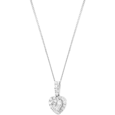 Diamond Necklaces T.H.Baker Heart Shape Cluster Necklace - White Gold/Diamonds