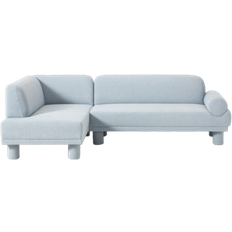 Hörnsoffor - MDF Westwing Collection Curly-Ecksofa Lilo Curly Hellblue Soffa 260cm