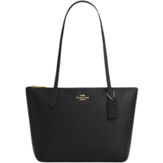 Coach Fiona Zip Tote Bag - Crossgrain Leather/Gold/Black