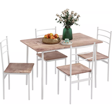 MDF Tischgruppen Homcom 83A-051V81LR Brown/White Dining Set 70x110cm 5pcs