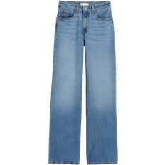 High Waist - Women Jeans H&M Wide High Jeans - Denim Blue