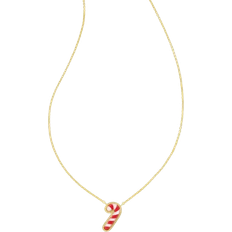 Enamel Necklaces Kendra Scott Candy Cane Pendant Necklace - Gold/Beige/Red