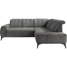 Livetastic Corner Cord Gray Sofa 4-Sitzer