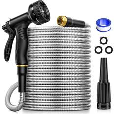 Silver Hoses Garden Hose 100ft 304 Stainless Steel Metal Hose