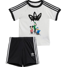 adidas Kid's X Disney Mickey Mouse Shorts Tee Set - White/Black