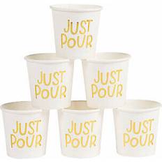 Gold Plastic Cups Mini Just Pour Cups 16 Pcs