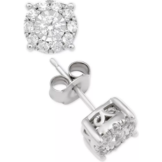 Macy's 14k Earrings Macy's Halo Stud Earrings - White Gold/Diamonds