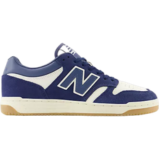 New balance 480 New Balance 480 Leather Blend Trainers - Navy/Cream