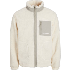 Mies - Valkoinen Ulkoiluvaatteet Jack & Jones Jorvesterbro Teddy Jacket Harmaa/Offwhite